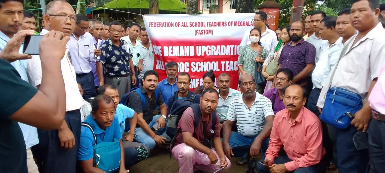 Meghalaya teachers’ protest enters second week, demand written assurance from govt