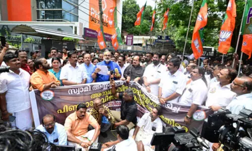 Sabarimala gold row: BJP stages protest near CM’s residence, seeks Minister’s exit
