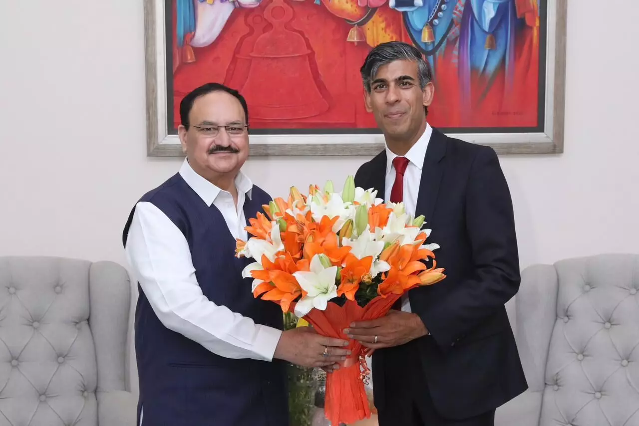 Nadda, ex-UK PM Rishi Sunak discuss expanding cooperation, strengthening ties