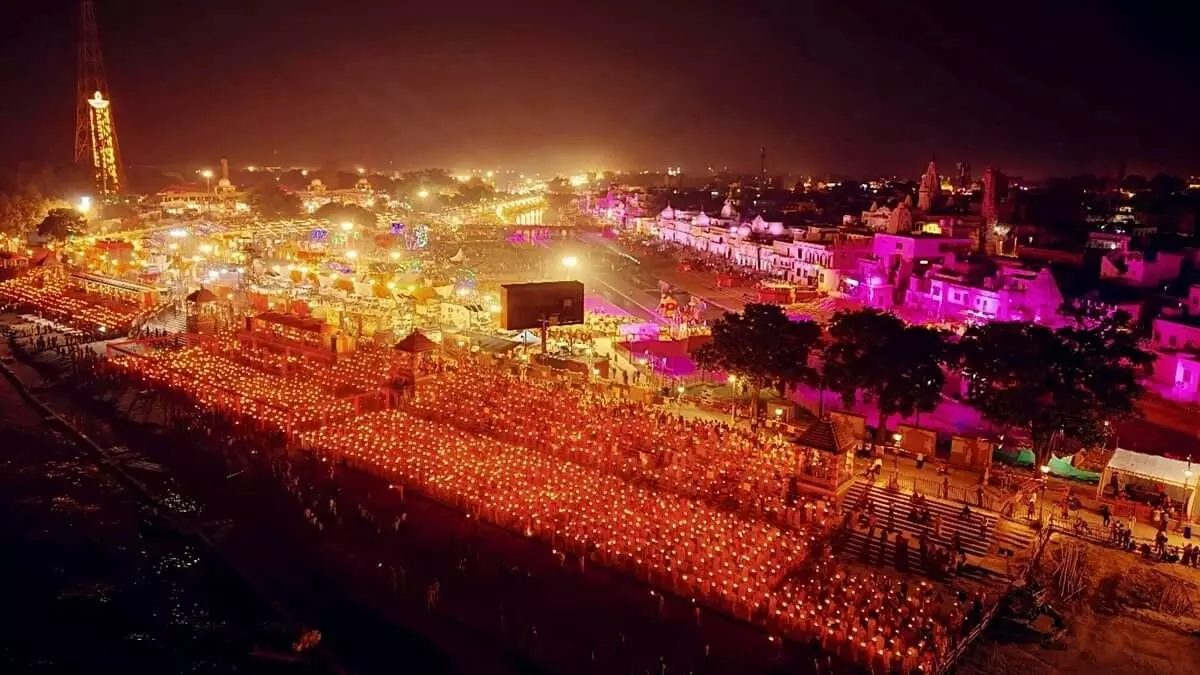 Ayodhya sets Guinness World Records with 26.17 lakh lamps, 2,128 devotees in aarti