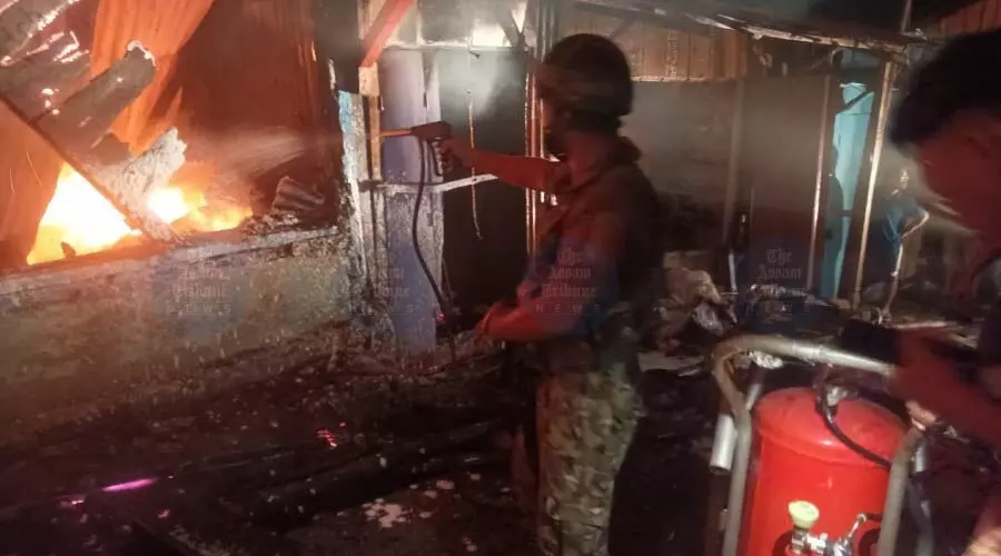 Firecrackers spark blaze in Khonsa Market, 21 shops damaged, no casualties