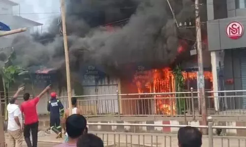 Electrical short circuit triggers Diphu Market blaze, 3 shops destroyed