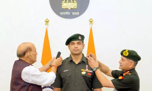 Javelin star Neeraj Chopra conferred Honorary Lt Colonel rank by Rajnath Singh