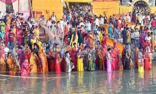 Sunset prayers, silent songs: Assam’s sombre Chhath remembers Zubeen, Sharda Sinha