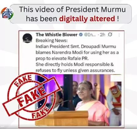 PIB Fact Check flags AI-manipulated clip of President Murmu with false allegations