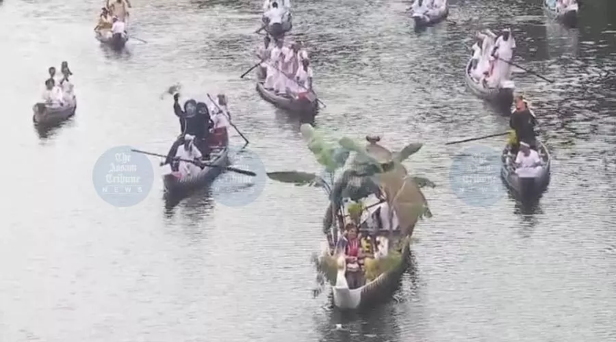 Majuli’s Tuni River glows with faith as 50 boats sail in grand Raas celebration