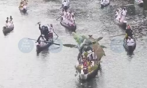 Majuli’s Tuni River glows with faith as 50 boats sail in grand Raas celebration