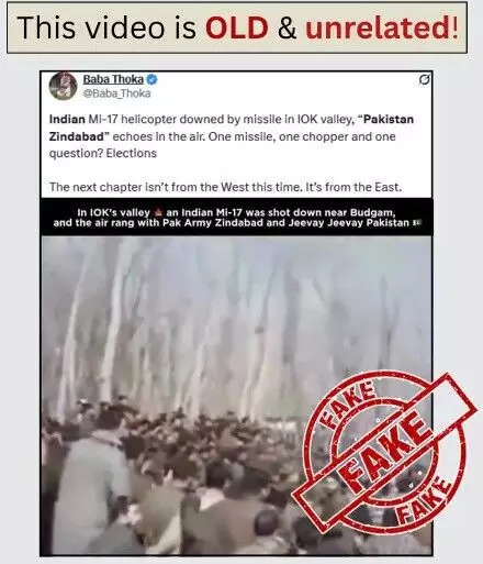 PIB terms viral video on Mi-17 helicopter crash in Kashmir as fake