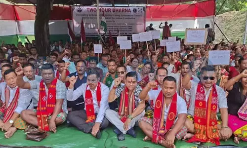 Rabha bodies stage protest in South Kamrup demanding sixth schedule inclusion for RHAC