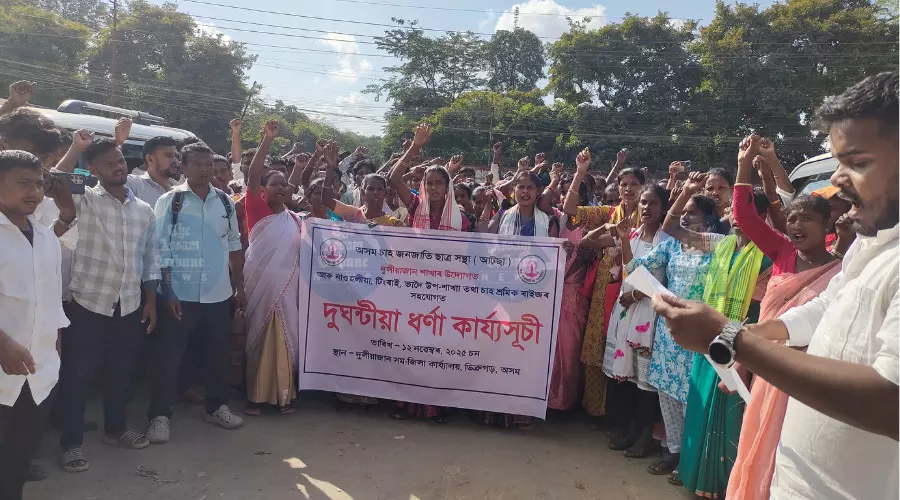 Hatijan tea workers halt operations demanding reinstatement of six dismissed staff