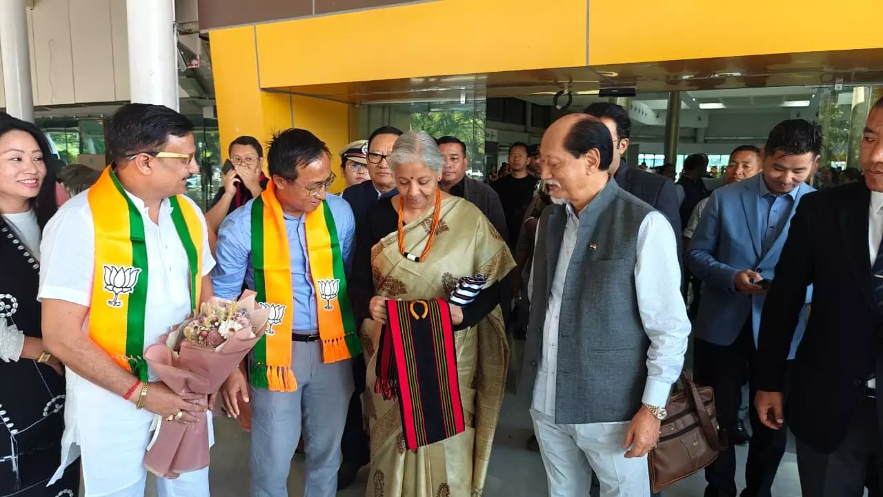 FM Sitharaman arrives in Nagaland for 3-day review of key development projects FM Sitharaman arrives in Nagaland for 3-day review of key development projects