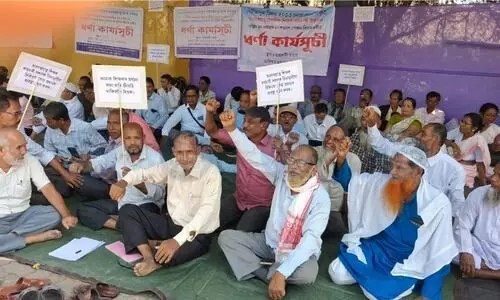 Retired teachers protest in Guwahati, urge CM to resolve pension, gratuity issues