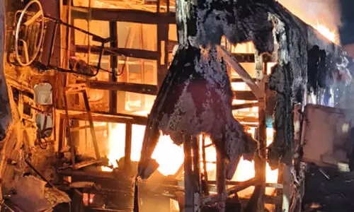 45 passengers have miraculous escape as bus catches fire on Gwalior highway