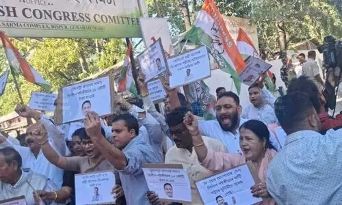 APCC protests in Guwahati, accuses MP Saikia & Minister Singhal of land encroachment