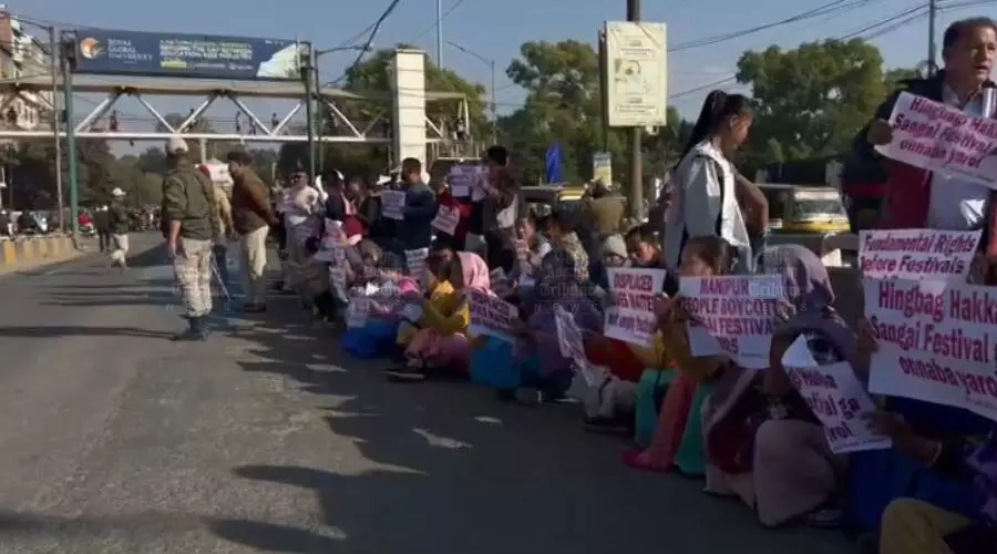 IDP sit-in swells into major rally in Imphal as anger mounts over delayed return