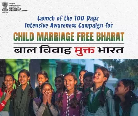 Centre to launch 100-day drive for a child marriage-free India tomorrow Centre to launch 100-day drive for a child marriage-free India tomorrow