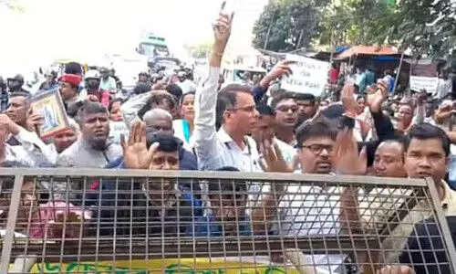Differently-abled persons protest in Guwahati, allege denial of constitutional rights Differently-abled persons protest in Guwahati, allege denial of constitutional rights