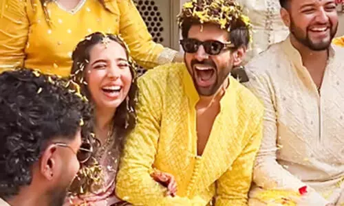 Kartik Aaryan beams with joy at sister Kritika’s floral haldi ceremony