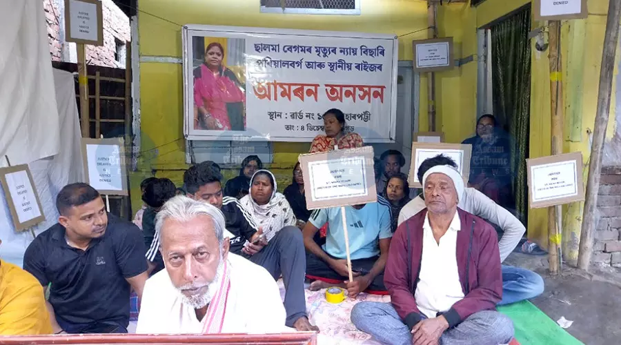 Family launches fast-unto-death over delay in demolition of illegal building in Dibrugarh Family launches fast-unto-death over delay in demolition of illegal building in Dibrugarh