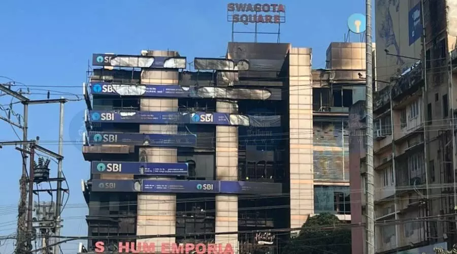 36 hours on, GS Road building still burns as officials flag safety lapses 36 hours on, GS Road building still burns as officials flag safety lapses