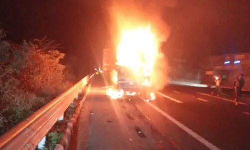 Three killed after vehicles catch fire in Delhi–Mumbai Expressway collision