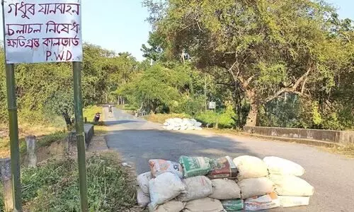 Traffic comes to a halt as culvert collapses on Rani–Mairang–Patharkhama NEC road