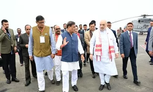 After fog delay, Amit Shah reaches Guwahati for day-long Assam visit