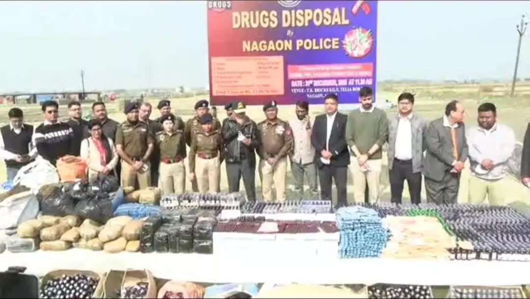 Nagaon admin destroys drugs worth Rs 17.5 crore, steps up war on drugs Nagaon admin destroys drugs worth Rs 17.5 crore, steps up war on drugs