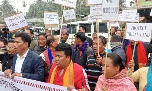 Karbi groups protest in Sonapur over grazing land encroachment fears