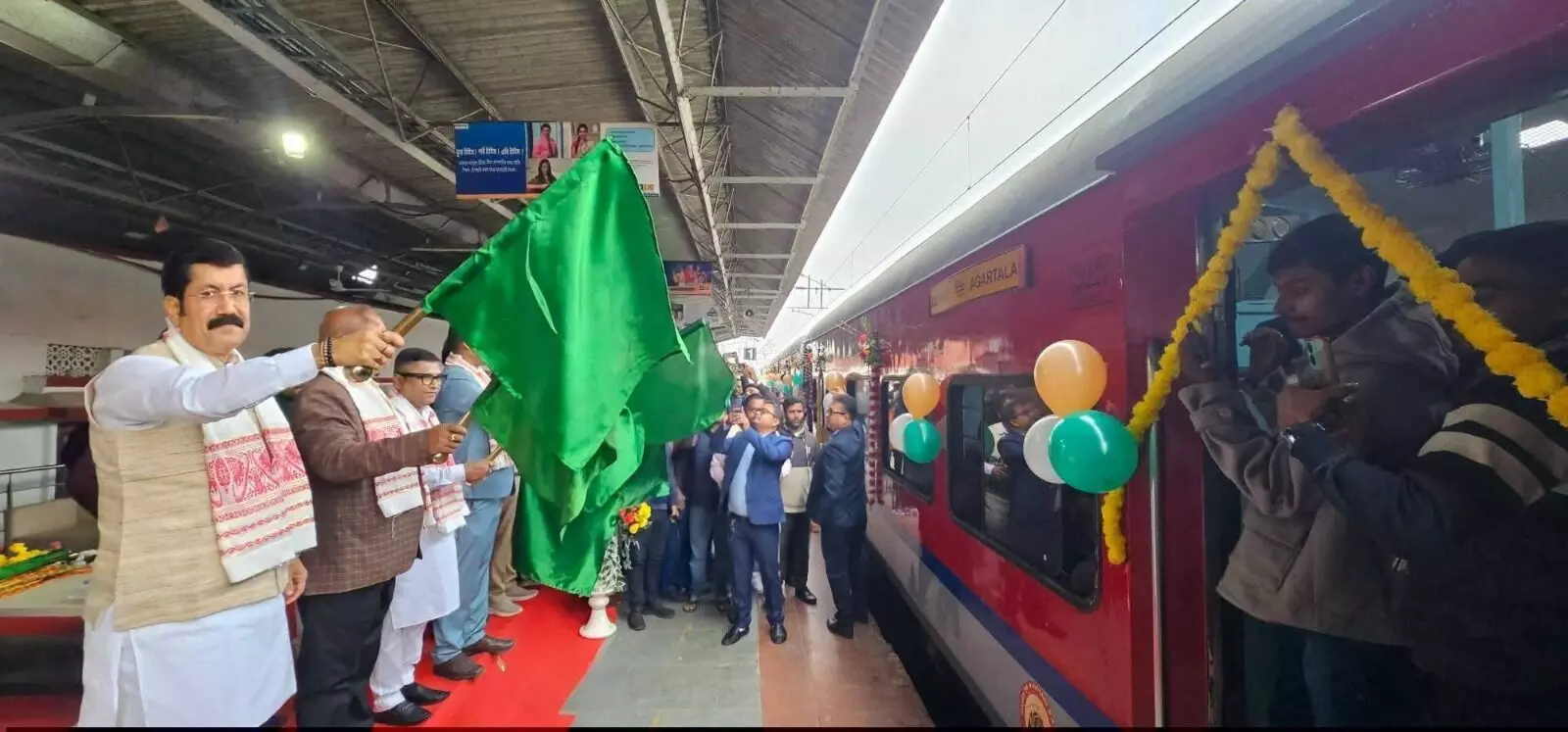 Silchar–Agartala Express with modern LHB coaches flagged off at Silchar Silchar–Agartala Express with modern LHB coaches flagged off at Silchar