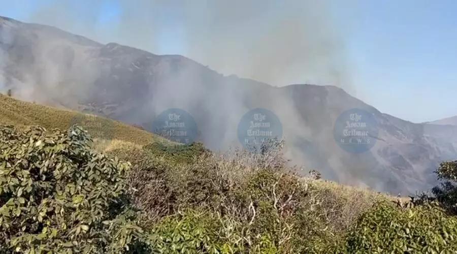 Dzukou Valley wildfire races towards Manipur’s highest peak Mt Esii; NDRF deployed Dzukou Valley wildfire races towards Manipur’s highest peak Mt Esii; NDRF deployed