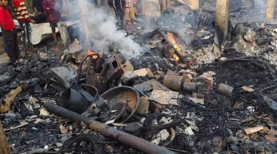Fire guts Nawaibil bazaar in West Karbi Anglong, 17 shops destroyed
