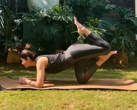 Shilpa Shetty highlights Vyaghrasana for balance and core strength