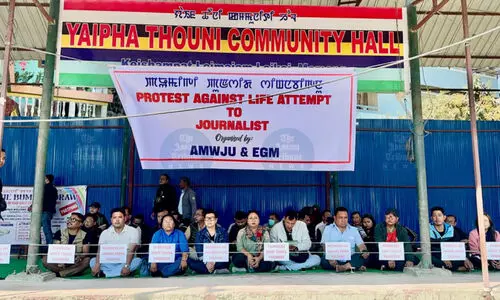 Manipur journalists protest assault on senior editor, seek arrest of attackers