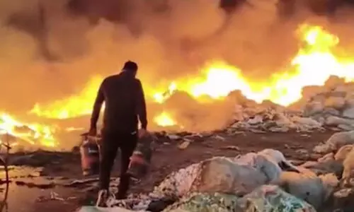 Blaze erupts at plastic scrap yard in Kutch; no casualties
