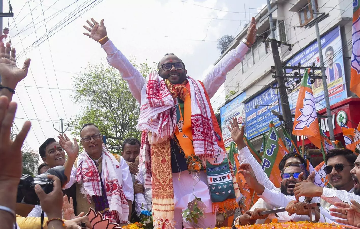 NDA flexes unity in Guwahati as four candidates file nominations