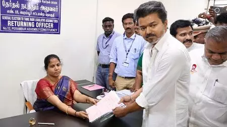 Vijay files nomination in Perambur,TN amid massive public support