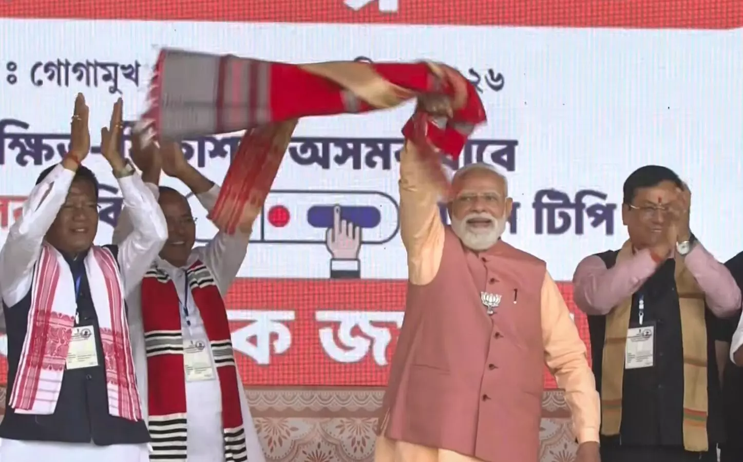 PM Modi bats for BJP hat-trick in Assam, flags ‘dangerous conspiracy’