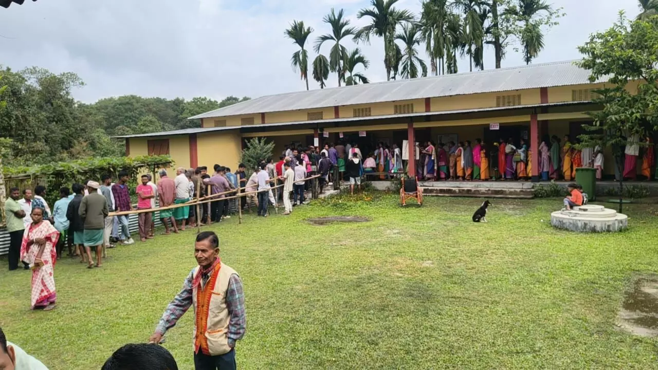 Assam voting begins with 17.93% turnout; districts report brisk polling