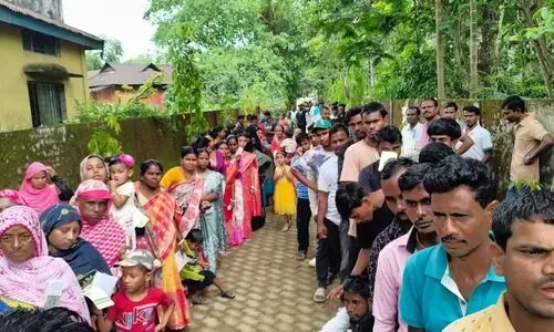 Cachar polling ends peacefully with 82.19% turnout, long queues persist