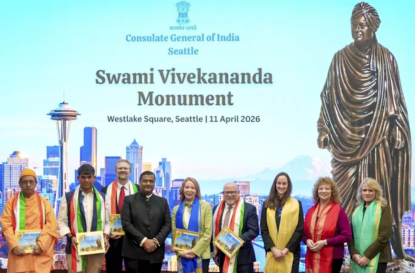 Seattle unveils first US city-backed life-size statue of Swami Vivekananda