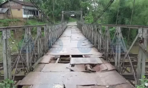 Assam’s 96-yr-old British-era hanging bridge faces risk of collapse in Bokakhat