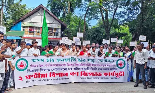 ATTSA protests alleged illegal sale, encroachment of tea estate land in Dibrugarh