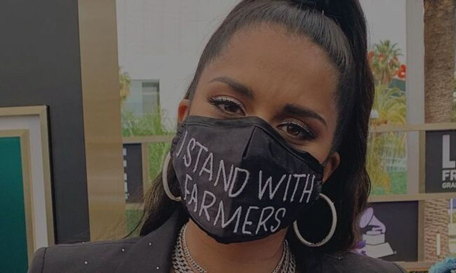 Lilly Singh takes Indian farmers protests to Grammy red carpet