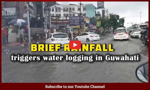 Brief rainfall triggers water logging in Guwahati