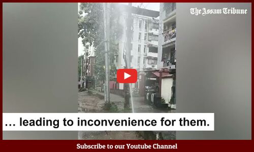 Water pipeline bursts in Guwahati’s Geetanagar