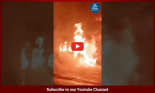 Oil Tanker burns for 5 hours after accident in Jorabat