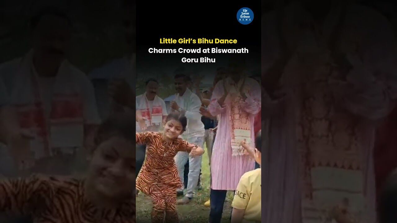 Little Girl’s Bihu Dance Charms Crowd at Biswanath Goru Bihu