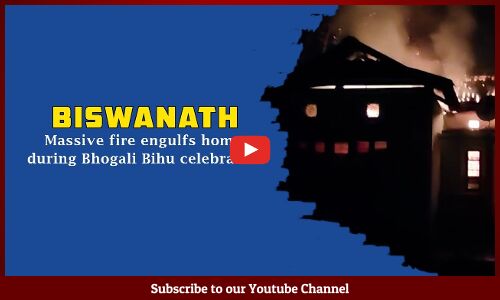 Biswanath: Massive fire engulfs home during Bhogali Bihu celebration