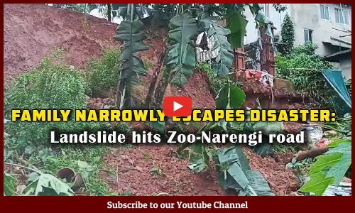 Family narrowly escapes disaster: Landslide hits Zoo-Narengi road